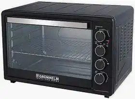 Фото товару Піч електрична GRUNHELM GN63CB чорна, 63 л, потужність 2200 Вт, Розміри: 612ш*408в*454г, механічне керування