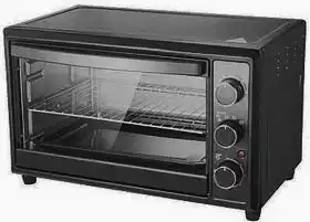 Фото товару Піч електрична GN33AB Grunhelm, місткість 33 літри, потужність 1800 Вт, чорного кольору. Гарантія виробника 2 роки.