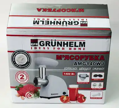 Мясорубка электрическая GRUNHELM AMG140WJ, белая, 1400W - изображение 2