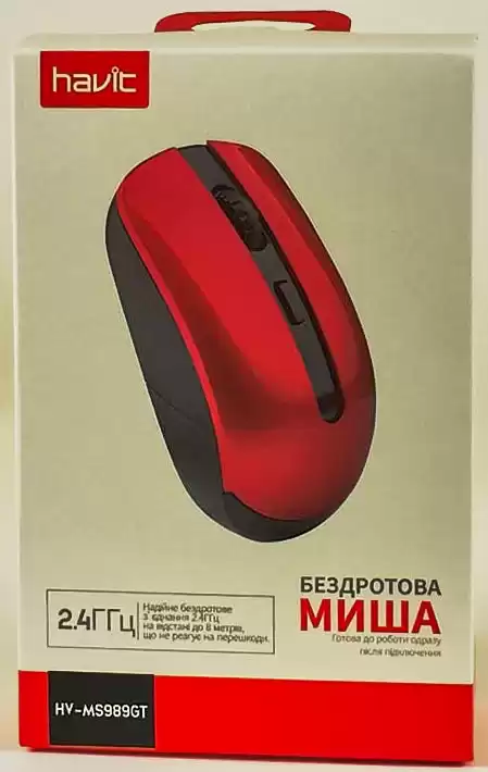 Миша HV-MS989GT Havit безпровідна, червона - зображення 4