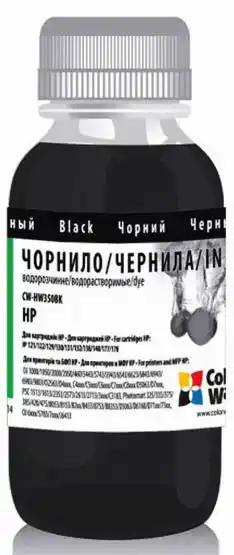 Чорнило CW-HW350B Black Colorway 100 г для принтерів HP та картриджів HP 129/130/131/132/138/177 - зображення 1
