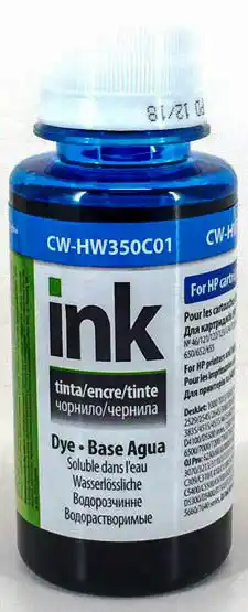 Чернила Colorway CW-HW350С Cyan 100г для принтеров HP. - изображение 1