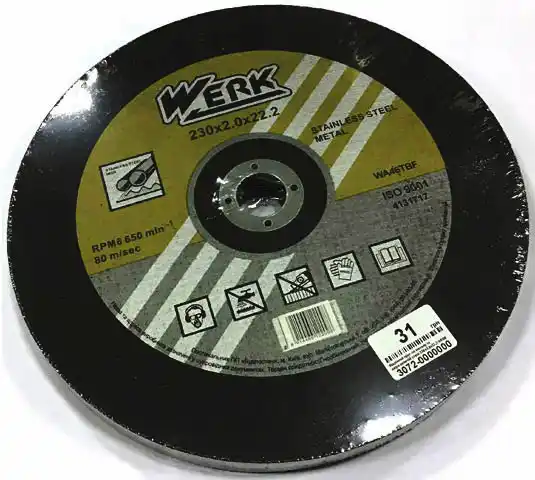 Відрізний круг по металу та нержавіючій сталі 230х2,0х22,2 WERK (WE201110/4131717) - зображення 1