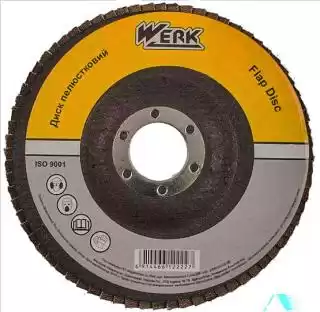 Фото товара Диск лепестковый плоский 125х22,2 зернистость А120, Т27 WERK (WE107076 / 5431706)