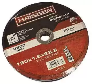 Фото товара Круг отрезной по металлу 180х1,6х22,2 мм арт. 4111705 HAISSER