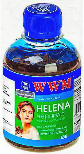 Чорнило HU/C Cyan HELENA WWM 200 г, для HP Водорозчинне універсальне - зображення 1