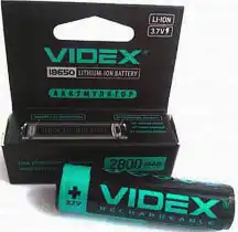 Фото товара Аккумулятор 18650 Videx 2800 mAh, литиевый, 3.7V, с защитой