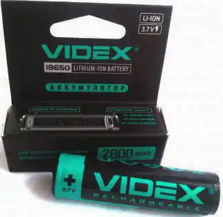 Аккумулятор 18650 Videx 2800 mAh, литиевый, 3.7V, с защитой - изображение 1