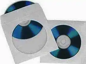 Фото товара Конверт для CD DVD дисков бумажный с окошком, белый, 50 шт