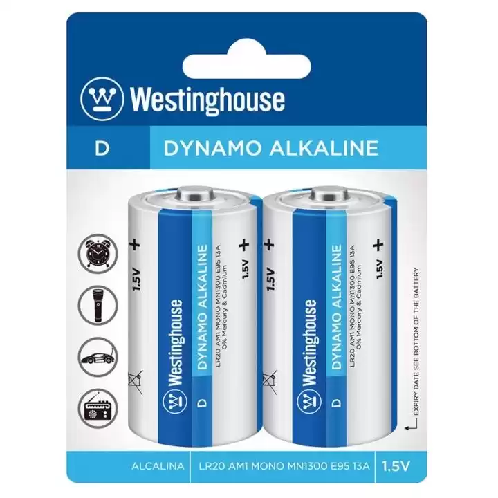 Батарейка D R20, Westin, 1,5 V, сольова, уп. 2/1, аналоги: LR20, UM1, 13, 14, 14D - зображення 1