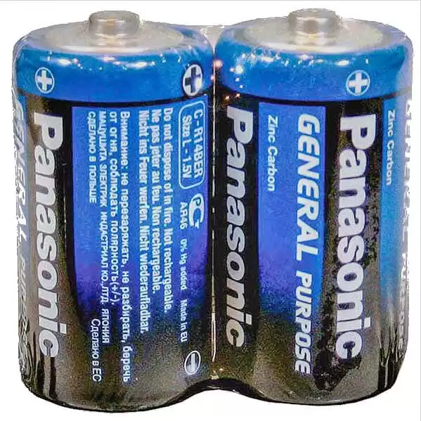 Батарейка C R14, Panasonic, 1,5 V, сольова, уп. 10/2/1, аналоги: LR14, UM2, 13, 14, 14D - зображення 1