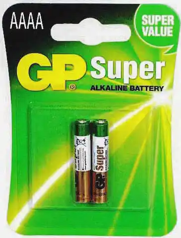 Батарейка AAAA LR8D425, GP Super Alkaline, 1,5 V, лужна, бл. 2/1, аналоги: LR61, MN2500, MX2500, E96, 25A, 25A-U2, GP25A, K4A, Quad A - зображення 1