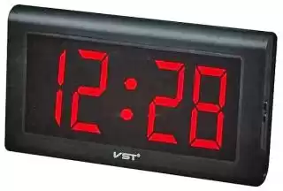 Фото товара Часы сетевые VST-795-1 настенные красные, 220V (Большой дисплей)