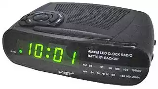 Фото товара Часы сетевые VST-906-2 зеленые, радио FM, 220V