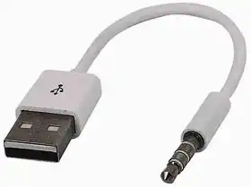 Фото товара Адаптер Audio 3.5 mm AUX Male на USB Male, белый, 15 см