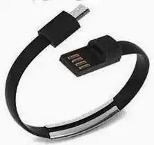 Фото товара Кабель-браслет USB 2.0 Male на micro USB Male, RTL, 20 см, черный