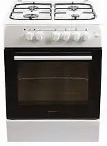 Фото товара Кухонная плита газово-электрическая Grunhelm AM-6601W белая, 4 конфорки, газовый контроль,автоподжиг, электрическая духовка, размеры:60ш*85в*59г см.