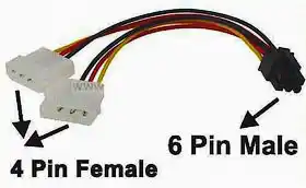 Фото товара Кабель питания для видеокарт 6pin Male to 2xMolex Female