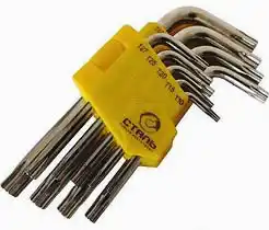 Фото товара Набор ключей Г-образных TORX Сталь с отверстием 9 единиц (Т10, Т15, Т20, Т25, Т27, Т30, Т40, Т45, Т50) Сталь NEW