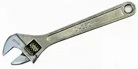 Фото товара Ключ разводной 200 мм хромированный, двухкомпонентные рукоятки Сталь