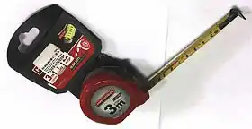 Фото товара Рулетка 3мx16мм , нейлон, пластиковый корпус, 2 стопа, HAISSER