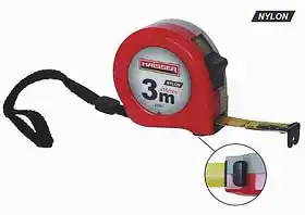 Фото товара Рулетка 3мx19мм , нейлон, прорезиненный корпус, стоп , HAISSER