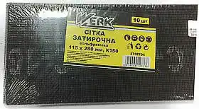 Фото товара Сетка затирочная вольфрамовая 115х280 мм, к150, н-р 10 шт WERK