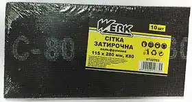 Фото товара Сетка затирочная вольфрамовая 115х280 мм, К80, н-р 10 шт WERK