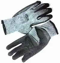 Фото товара Перчатки трикотажные серые с латексным покрытием (черный) р. 10 WERK временный