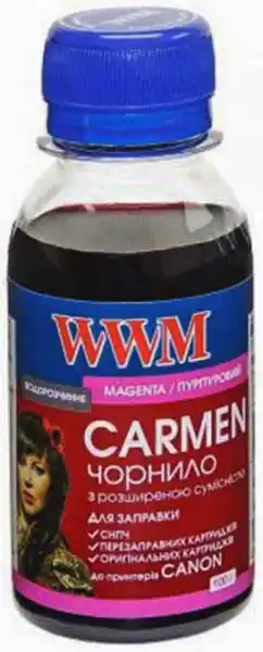 Чорнило WWM CARMEN (CU/M) Magenta, 100 г, універсальне для принтерів Canon - зображення 1