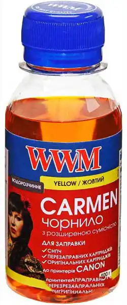 Чорнило WWM CARMEN (CU/Y) Yellow, 100 г, універсальне для принтерів Canon - зображення 1