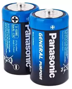 Батарейка D R20, Panasonic, 1,5 V, сольова, уп. 24/2/1, аналоги: LR20, UM1, 13, 14, 14D - зображення 1