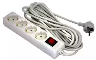 Фото товара Сетевой удлинитель Grunhelm GS4W5M 220 вольт на 4 розетки, длина кабеля 5м