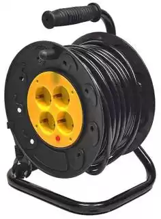 Фото товара Сетевой удлинитель Grunhelm RL25G40M 220 вольт на катушке на 4 розетки, длина кабеля 40м