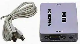 Фото товара Адаптер VGA Female на HDMI Male, питание USB