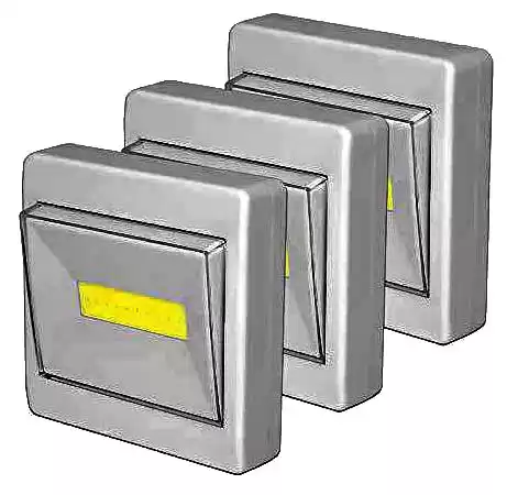 Фонарик HY-801A LED COB 3W, подсветка в виде выключателя, магнит, липучка, питание AAA 3 шт. - изображение 1