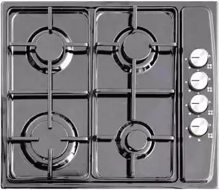 Фото товара Варочная поверхность газовая Grunhelm GPG 6356 BEF WOK (4 конфорки, материал поверхности эмаль, газ контроль, решетки чугунные)