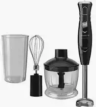Фото товара Блендер (набор) Grunhelm EBS-1151SB, черный, мощность 1150 Вт, 2 скорости, чаша 1,75л, стакан с крышкой 600 мл, метал. насадка блендер
