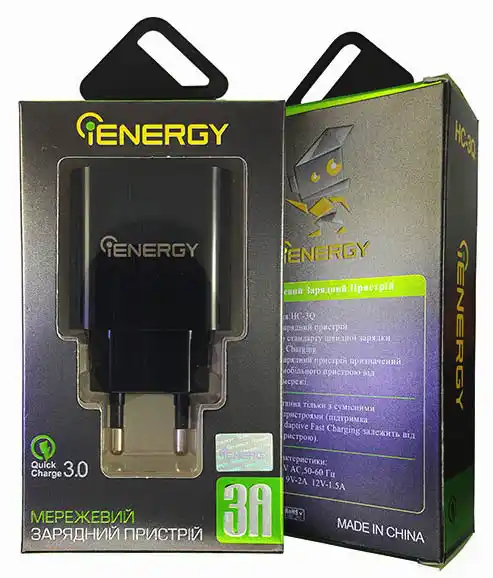 Зарядний пристрій iEnergy HC-3Q Travel Adapter, 3 А, QC3.0 - зображення 3