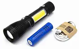 Фото товара Ручной фонарик WD234 Police WD234/ Li-ion 18650 / T6/ Боковая подсветка/microUSB