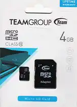 Фото товара Карта памяти 4Gb Class 10 TEAM GROUP, microSDHC+SD