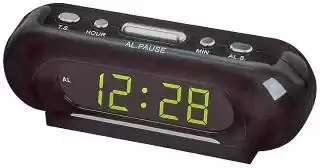 Фото товара Часы VST-716-2 настольные 220 В /будильник/ Черный корпус/ Светло зеленые цифры