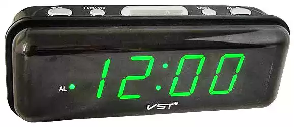 Годинник VST-738 настільний 220 В /будильник/ Чорний корпус/ Червоні цифри - зображення 1