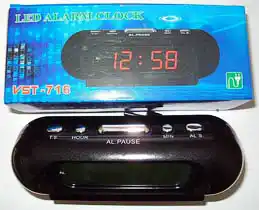 Фото товара Часы VST-716-4 настольные 220 В /будильник/ Черный корпус