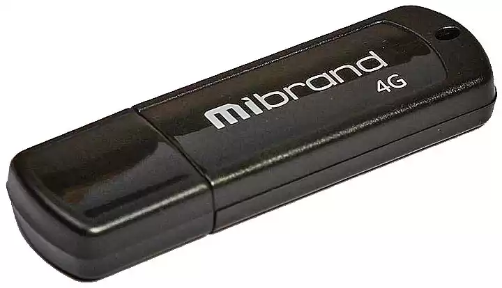 Флешка 4 Гб Mibrand Grizzly 4Gb USB 2.0 Black - зображення 1