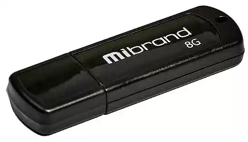 Флешка 8 Гб Mibrand Grizzly USB 2.0 чорна - зображення 1