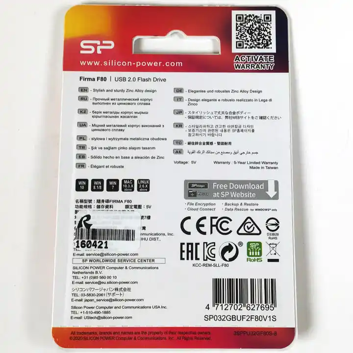 Флешка 32 Гб USB 2.0, Silicon Power Firma F80 метал - зображення 2