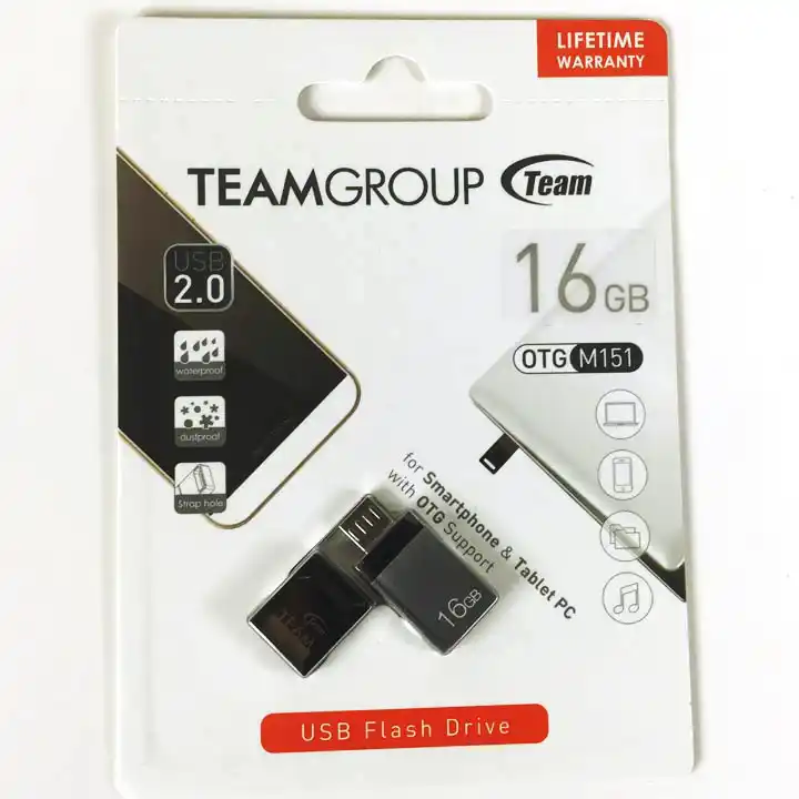 Флешка 16 Гб Team OTG M151 USB 2.0 сіра - зображення 1