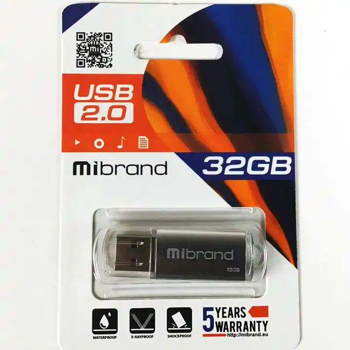 Флешка 32 Гб Mibrand Cougar USB 2.0 сіра - зображення 1