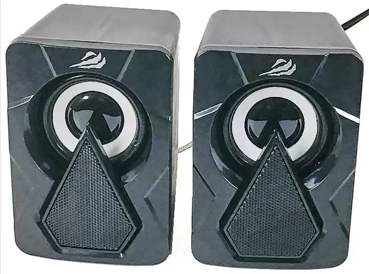 Колонки USB Havit HV-SK210 mini, чорні з Led підсвіткою, потужність 2*3 Вт, розмір 65*65*95 мм - зображення 1